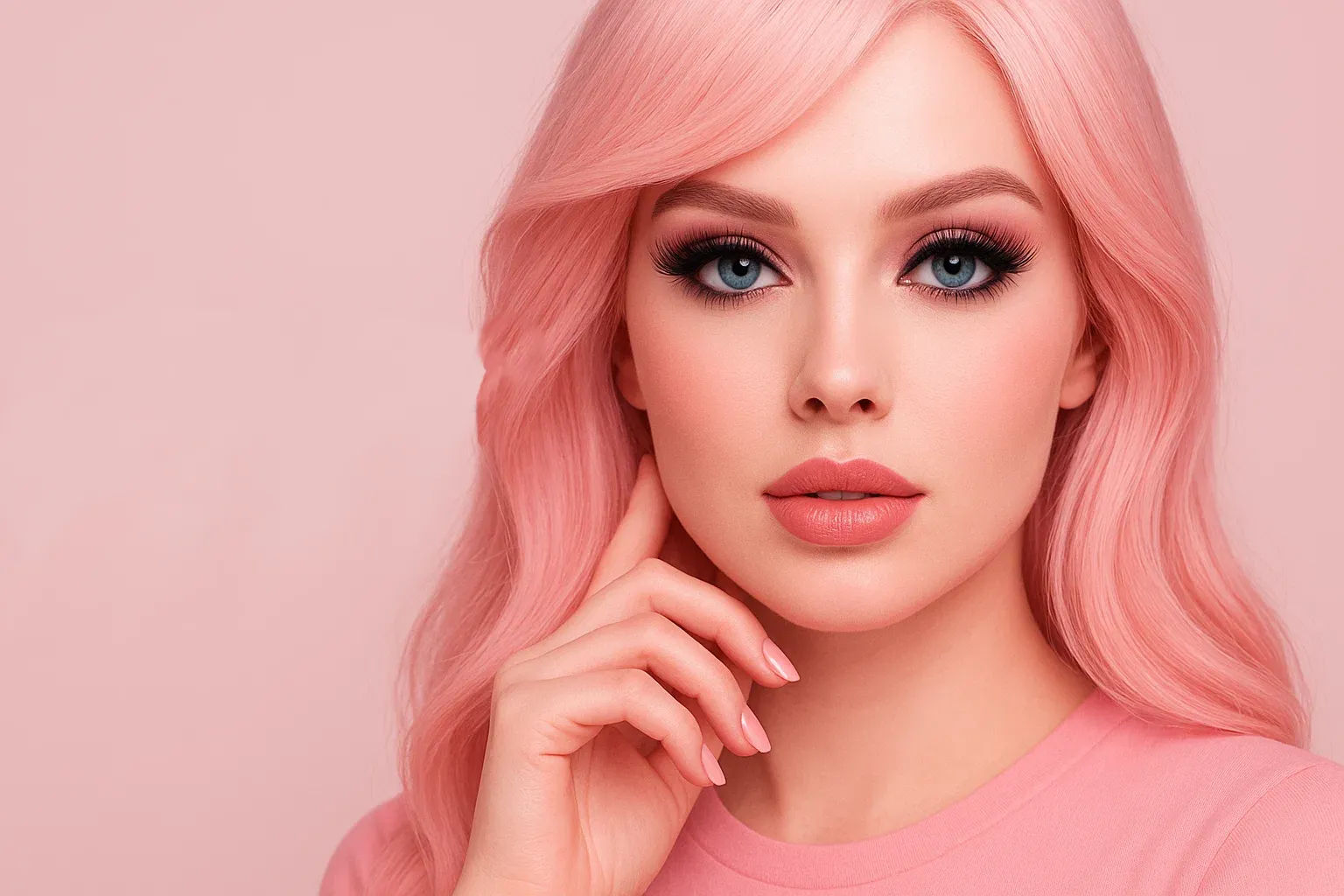Modelo con extensiones de pestañas de Neko Lashes